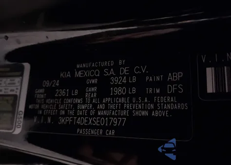 2025 Kia K4 Lxs from USA, damaged, VIN 3KPFT4DEXSE017977